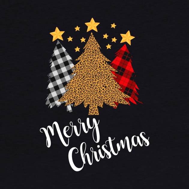 Pine Leopard Plaid Trees Merry Chistmas by mittievance